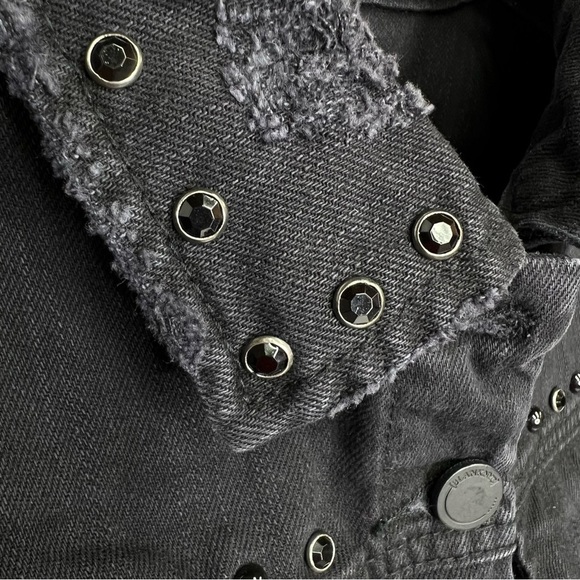 Blank NYC Black Jean Jacket Size Small Studded Distressed Denim New NWT - Picture 5 of 10